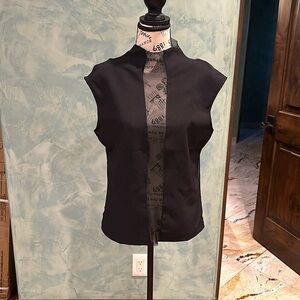 Zara Black Stretch Sexy Peek-a-Boo top (Size XL)